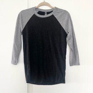 Next Level Apparel Unisex Casual Gray Dark Grey Baseball Tee T-Shirt Size XS